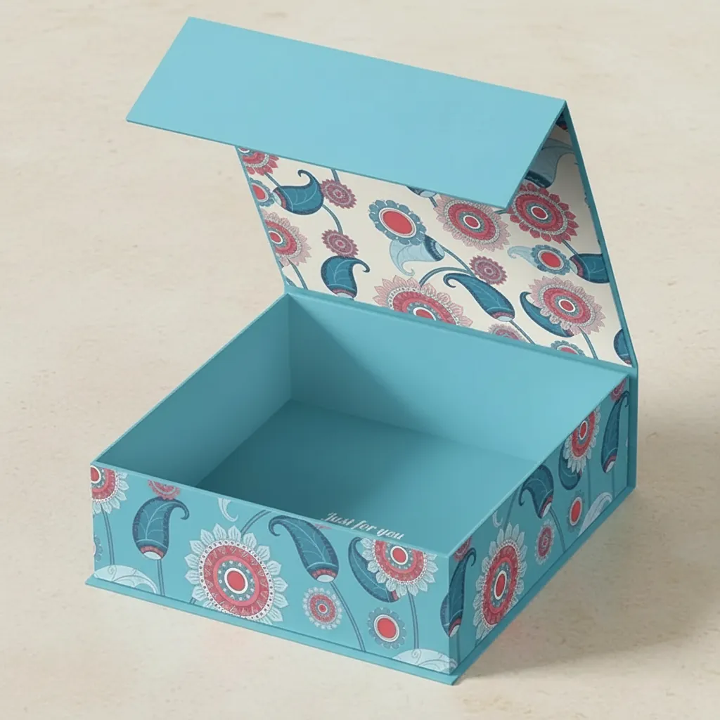 Custom Printed Floral Pattern Magnetic Gift Box