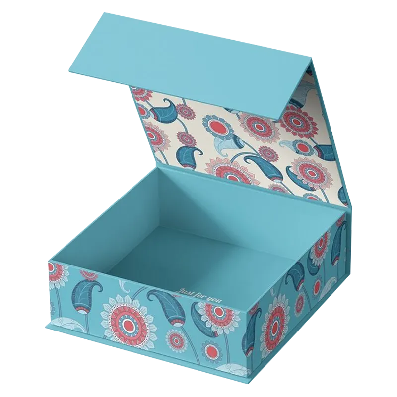 Custom Printed Floral Pattern Magnetic Gift Box