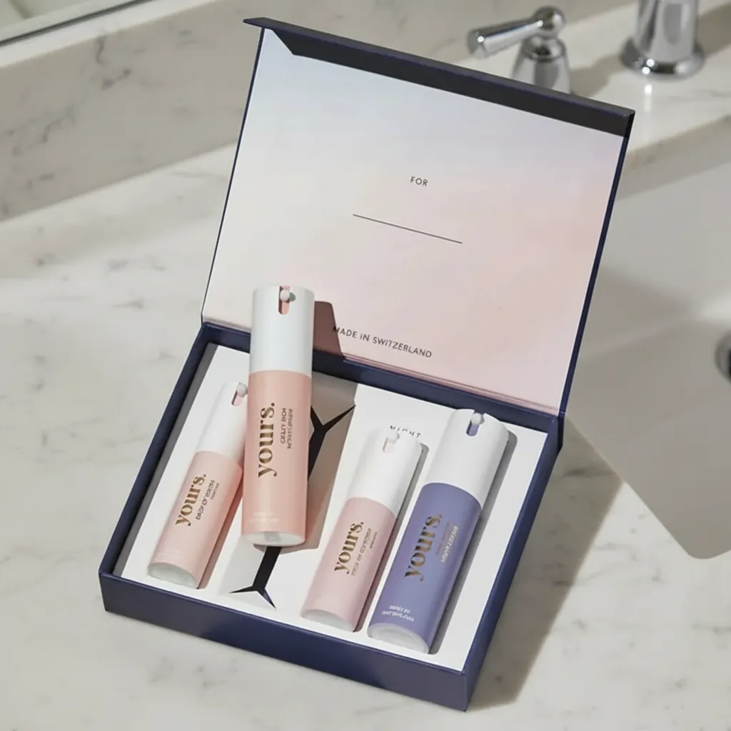 Custom Skincare Set Magnetic Reveal Box 1