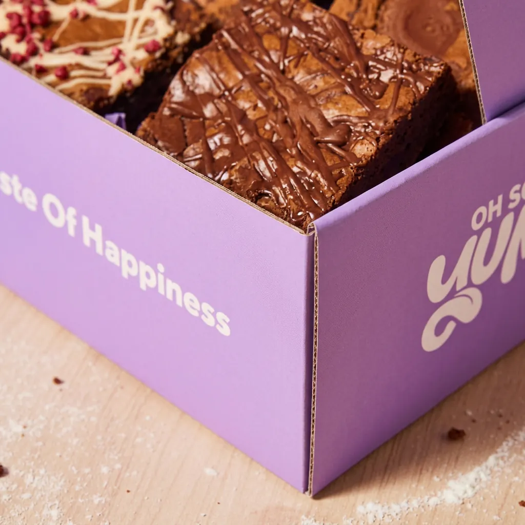 Custom Purple Corrugated Brownie Mailer Box 2