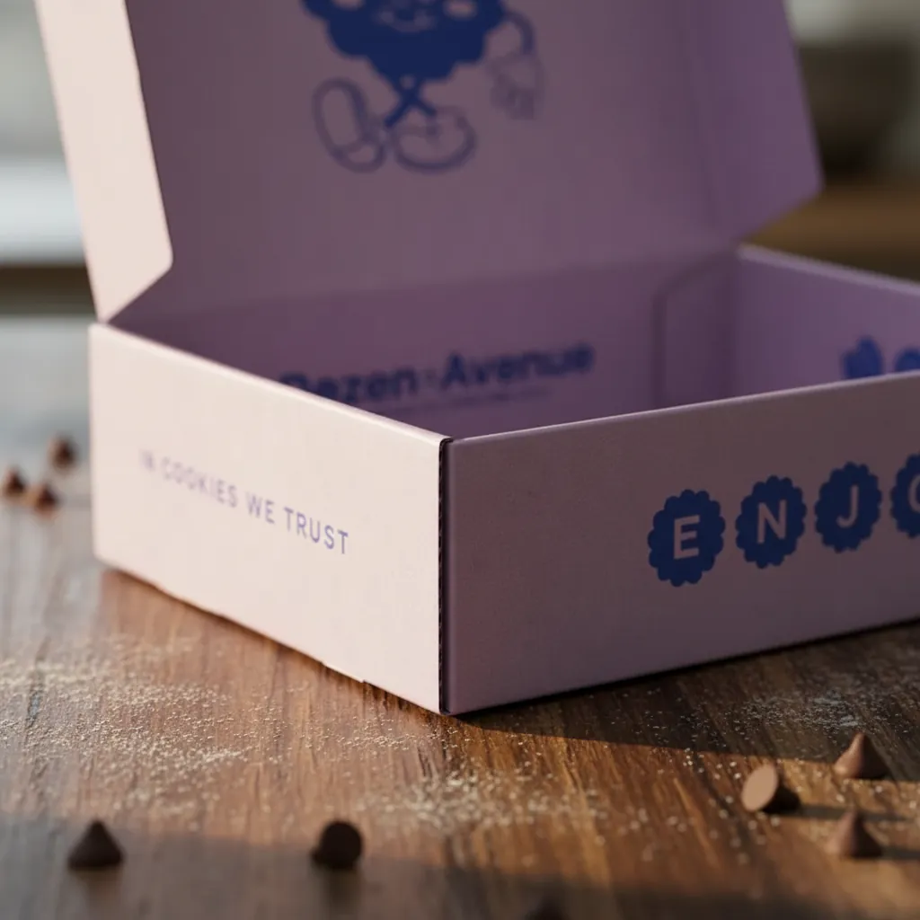 Custom Purple Printed Cookie Mailer Box 2