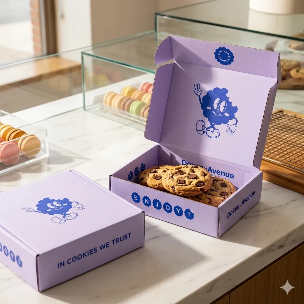 Custom Purple Printed Cookie Mailer Box 3