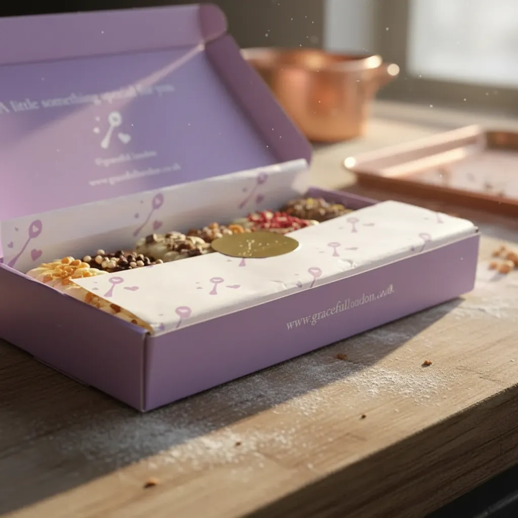 Custom Purple Printed Bakery Treat Mailer Box 2