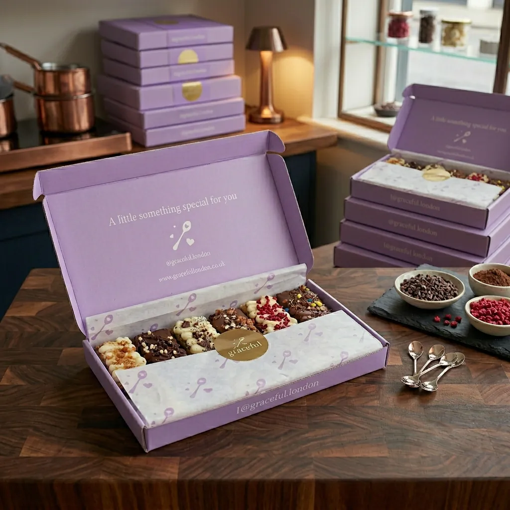 Custom Purple Printed Bakery Treat Mailer Box 3