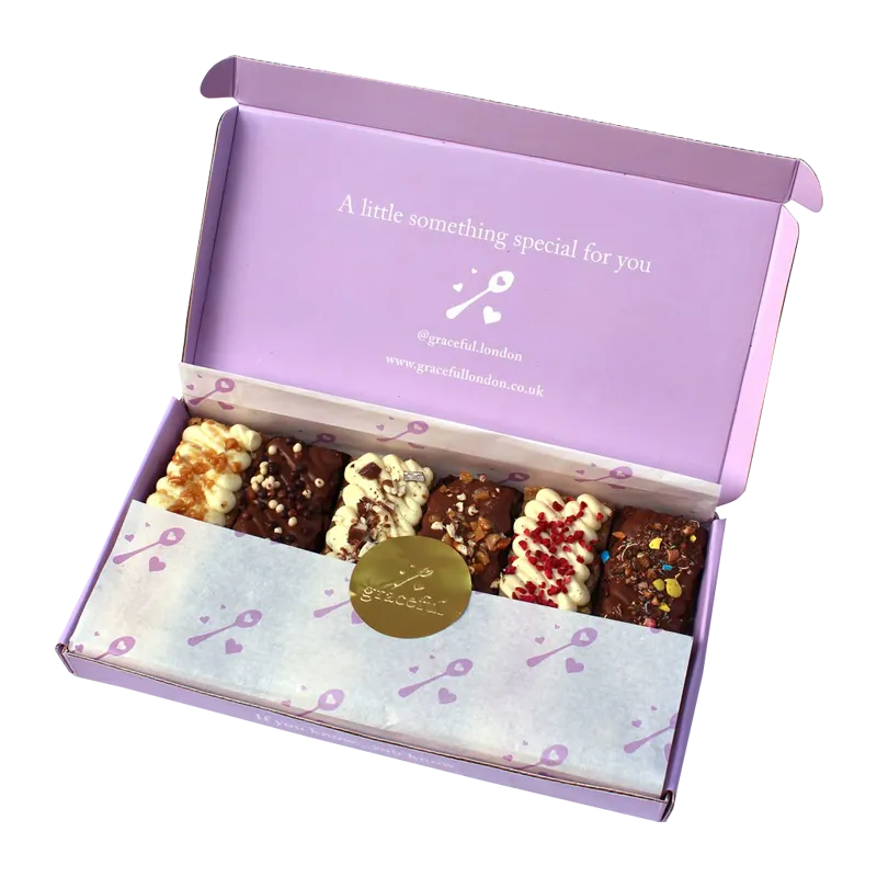 Custom Purple Printed Bakery Treat Mailer Box