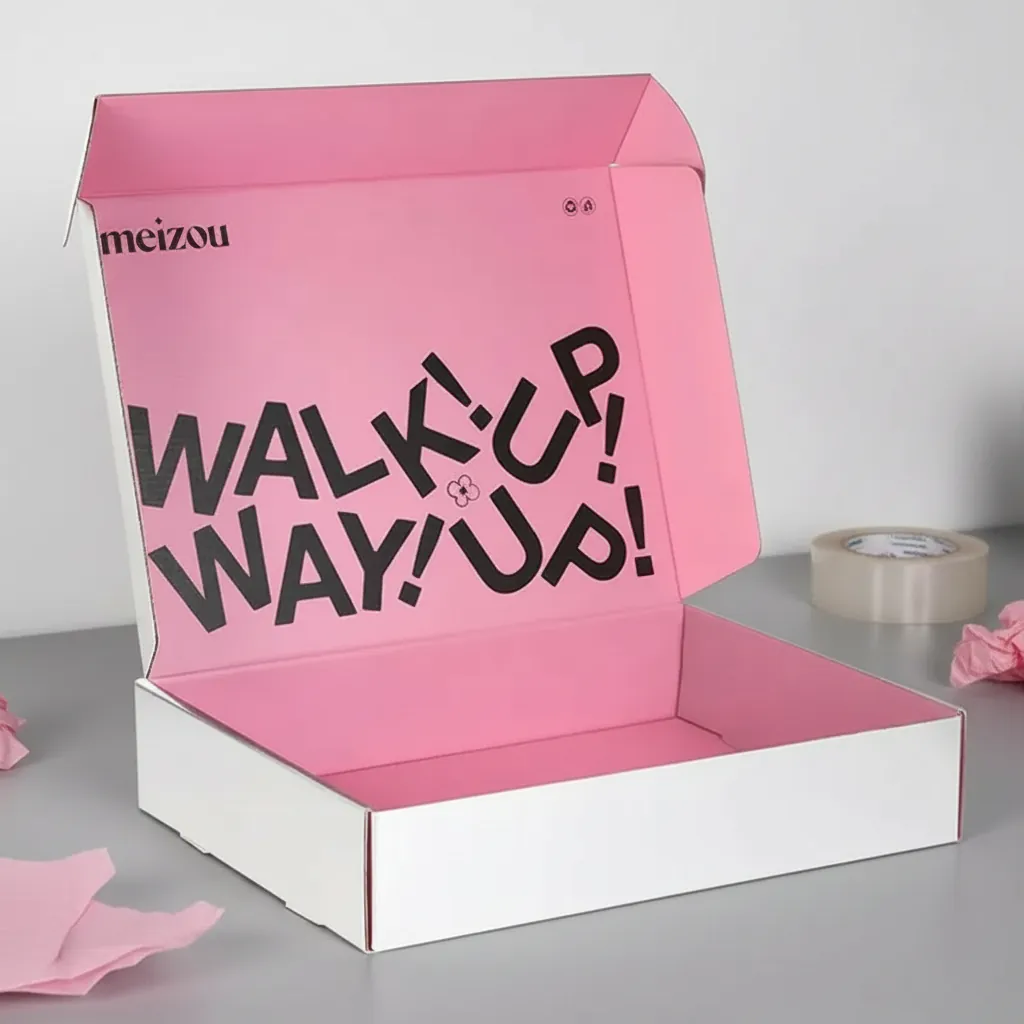 Custom Pink Printed Corrugated Beauty Mailer Box 1