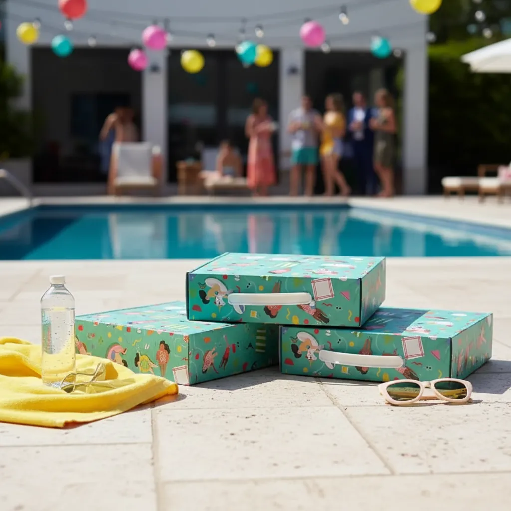 Custom Pool Party Printed Corrugated Mailer Box 3