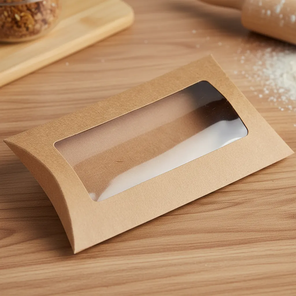 Kraft Pillow Box with Large Window 1
