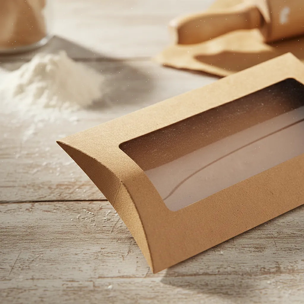 Kraft Pillow Box with Large Window 2