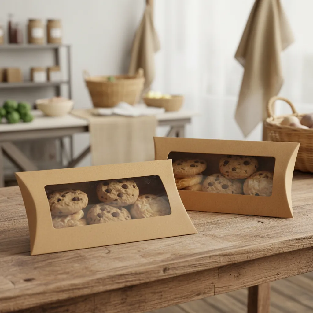 Kraft Pillow Box with Large Window 3