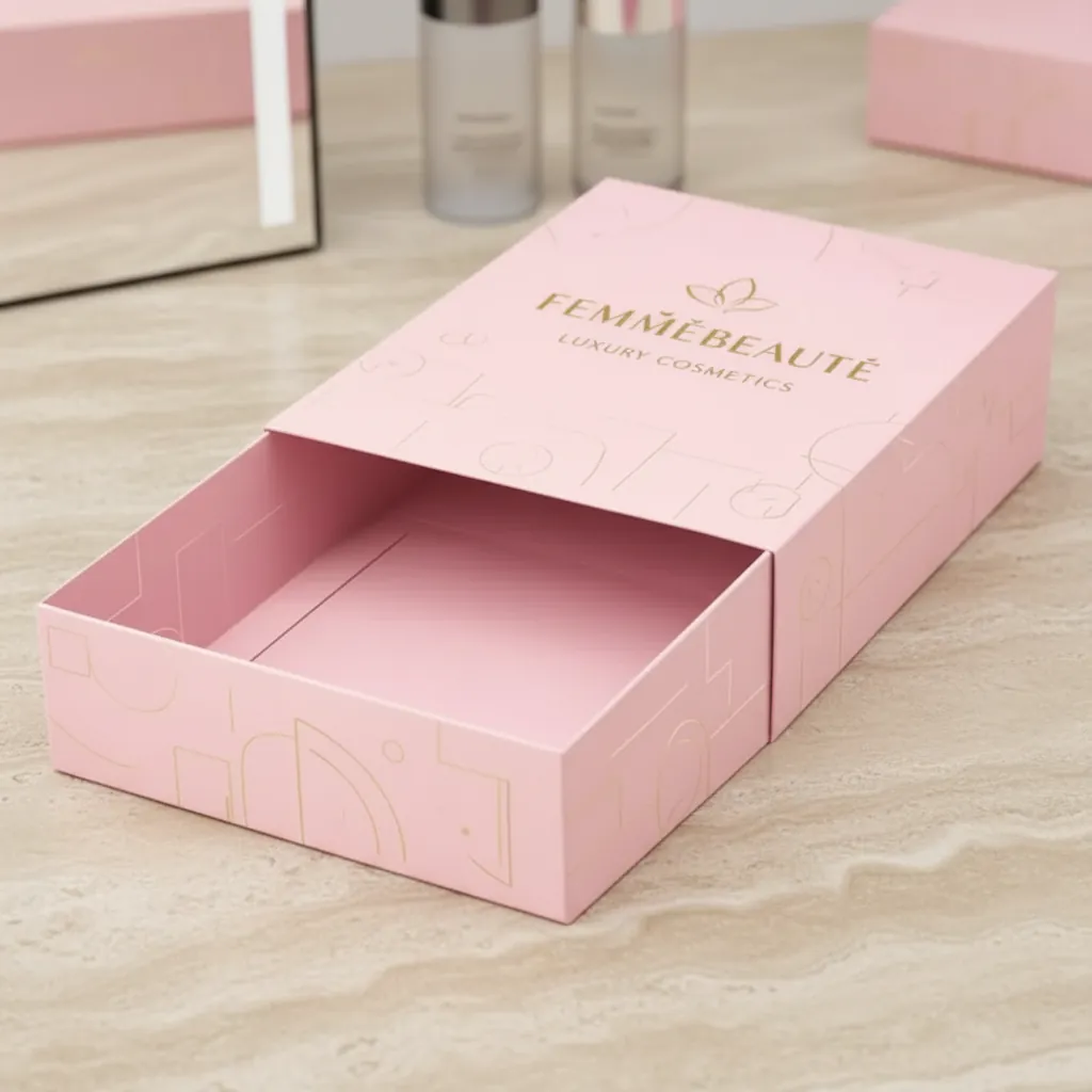 Custom Cosmetics Foil Sleeve Tray Box 1