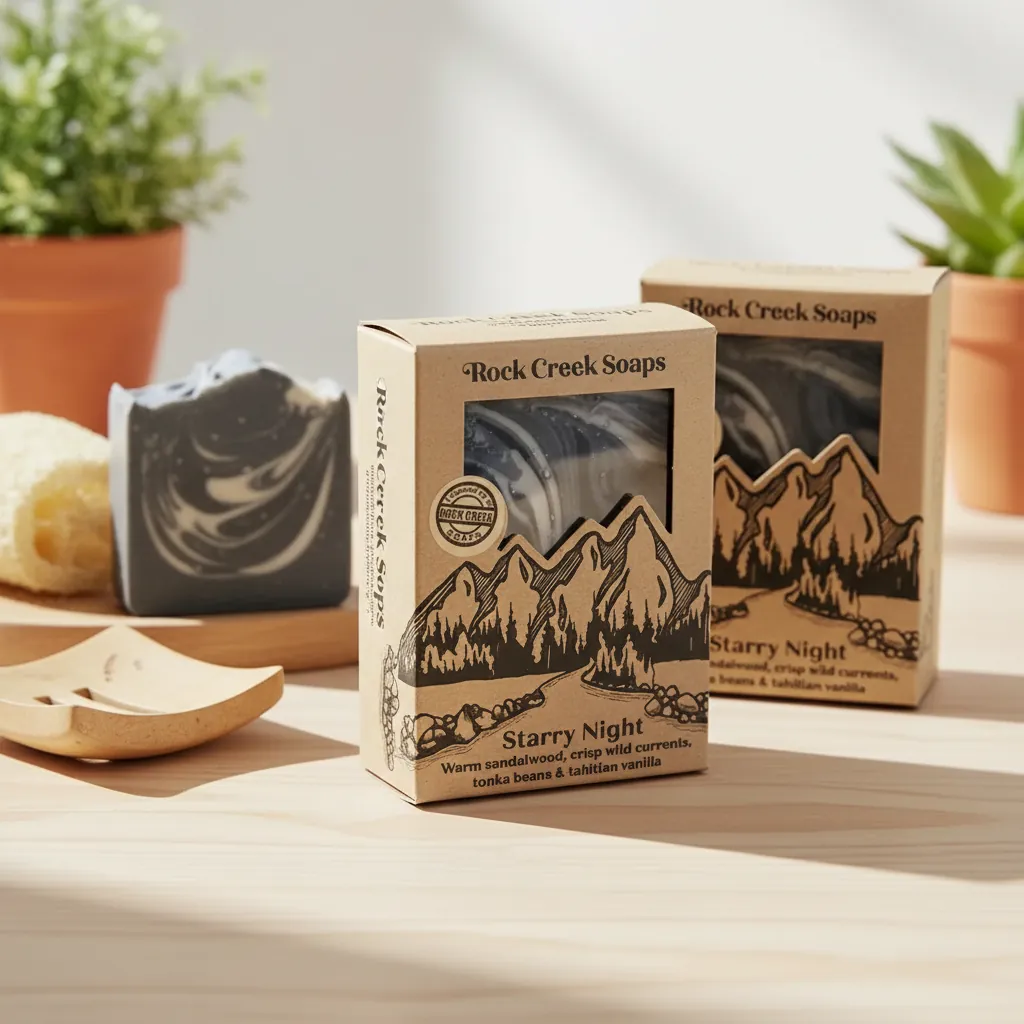 Custom Kraft Illustration Window Soap Box 3