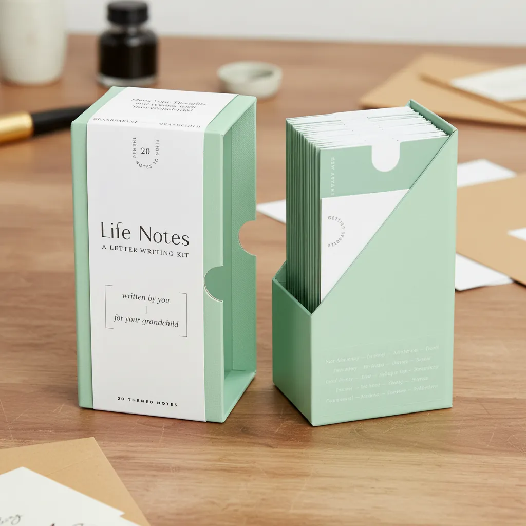 Mint Green Rigid Slipcase Stationery Display Box 1