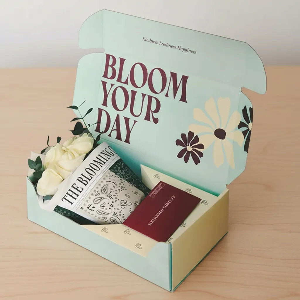 Typographic Printed Corrugated Mailer for Florals