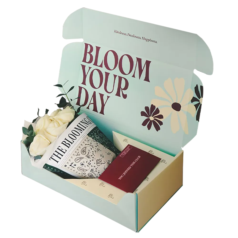 Typographic Printed Corrugated Mailer for Florals