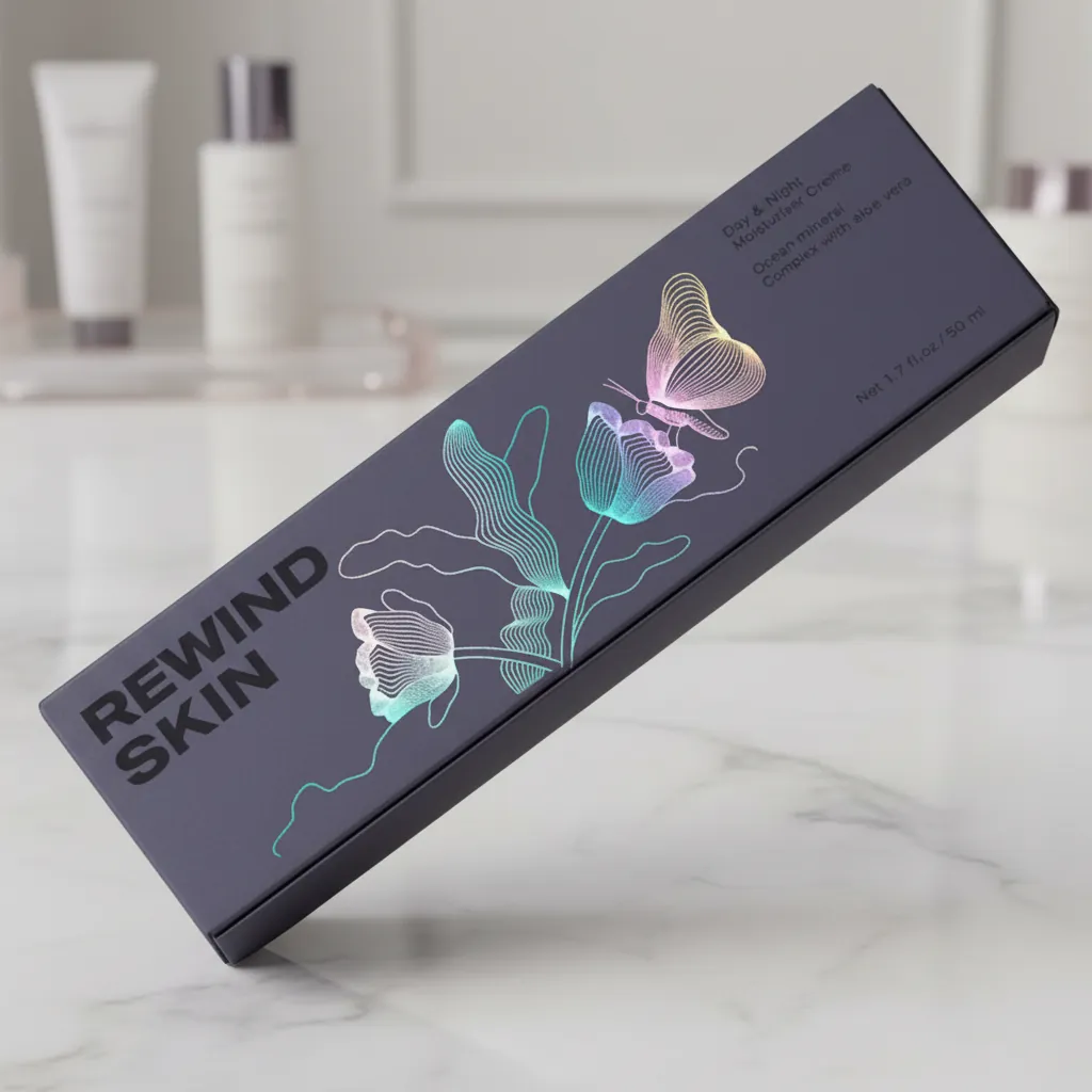 Holographic Foil Stamped Skincare Tuck Carton 1