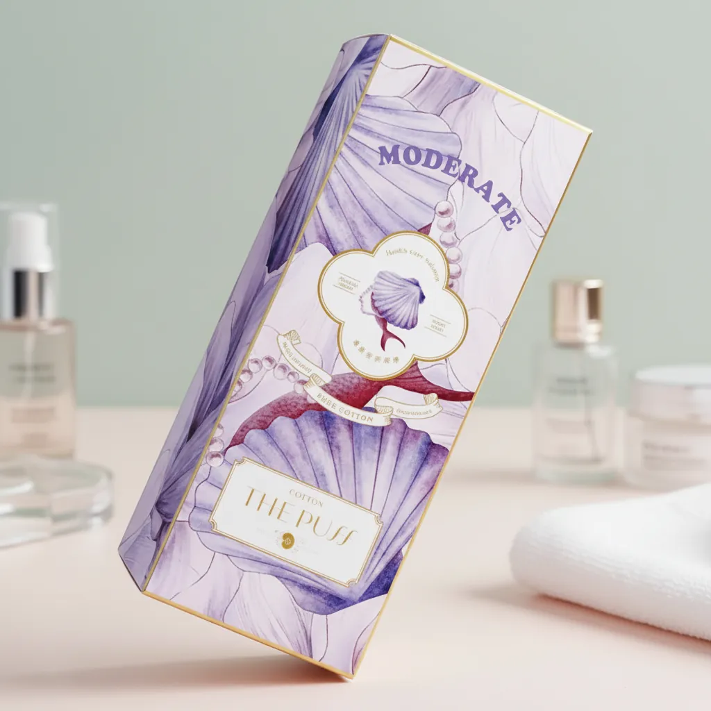Gold Foil Tuck Box for Cotton Pads 1