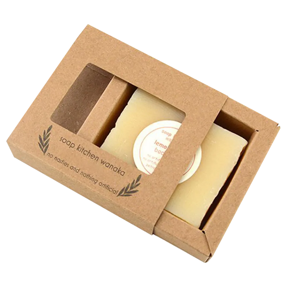 Dual Window Kraft Artisan Soap Box