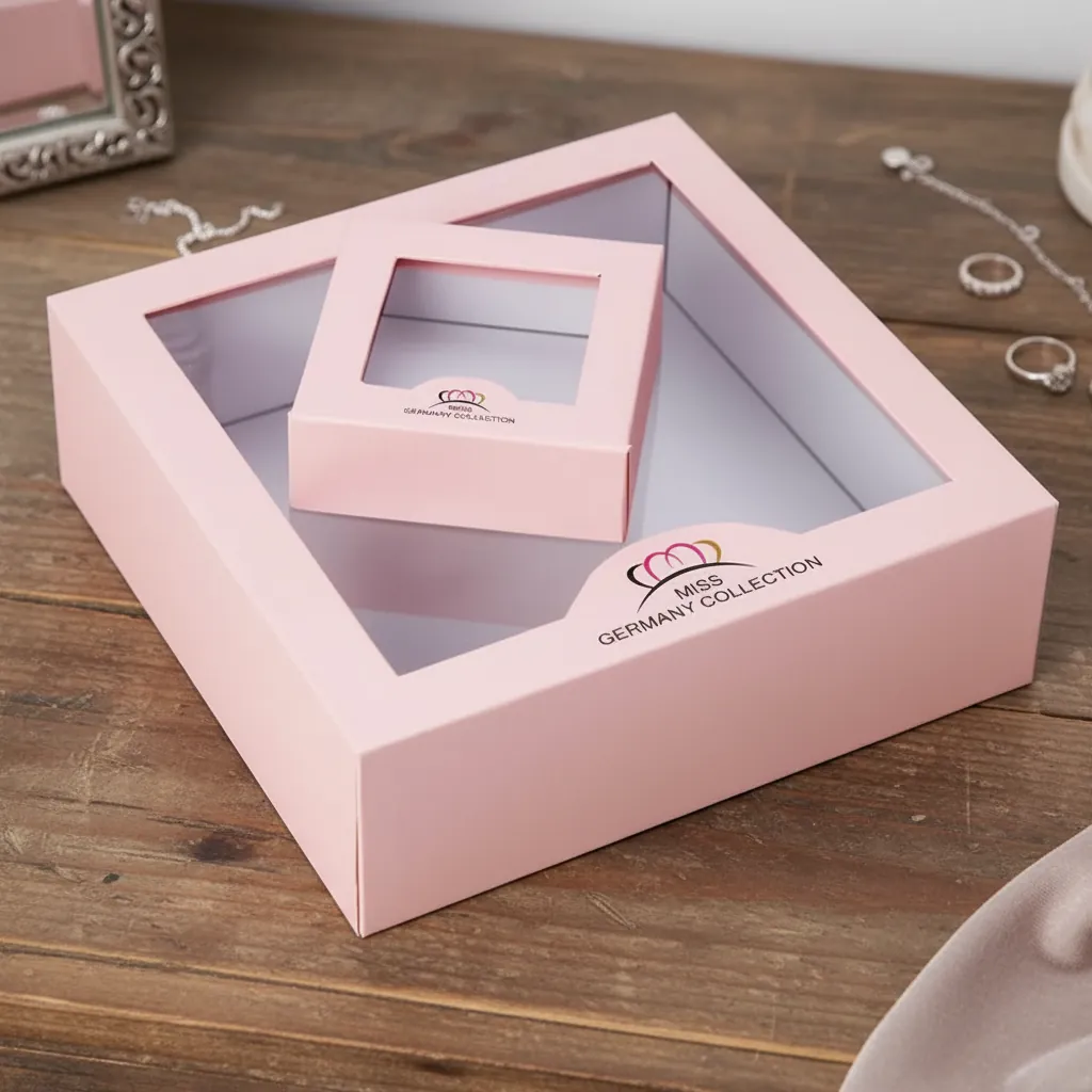 Pink Nested Window Jewelry Display Box 1