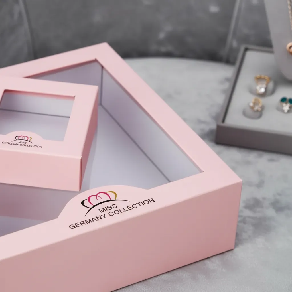 Pink Nested Window Jewelry Display Box 2