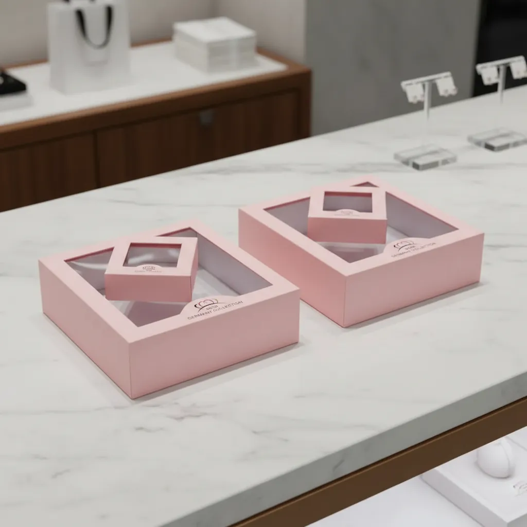 Pink Nested Window Jewelry Display Box 3