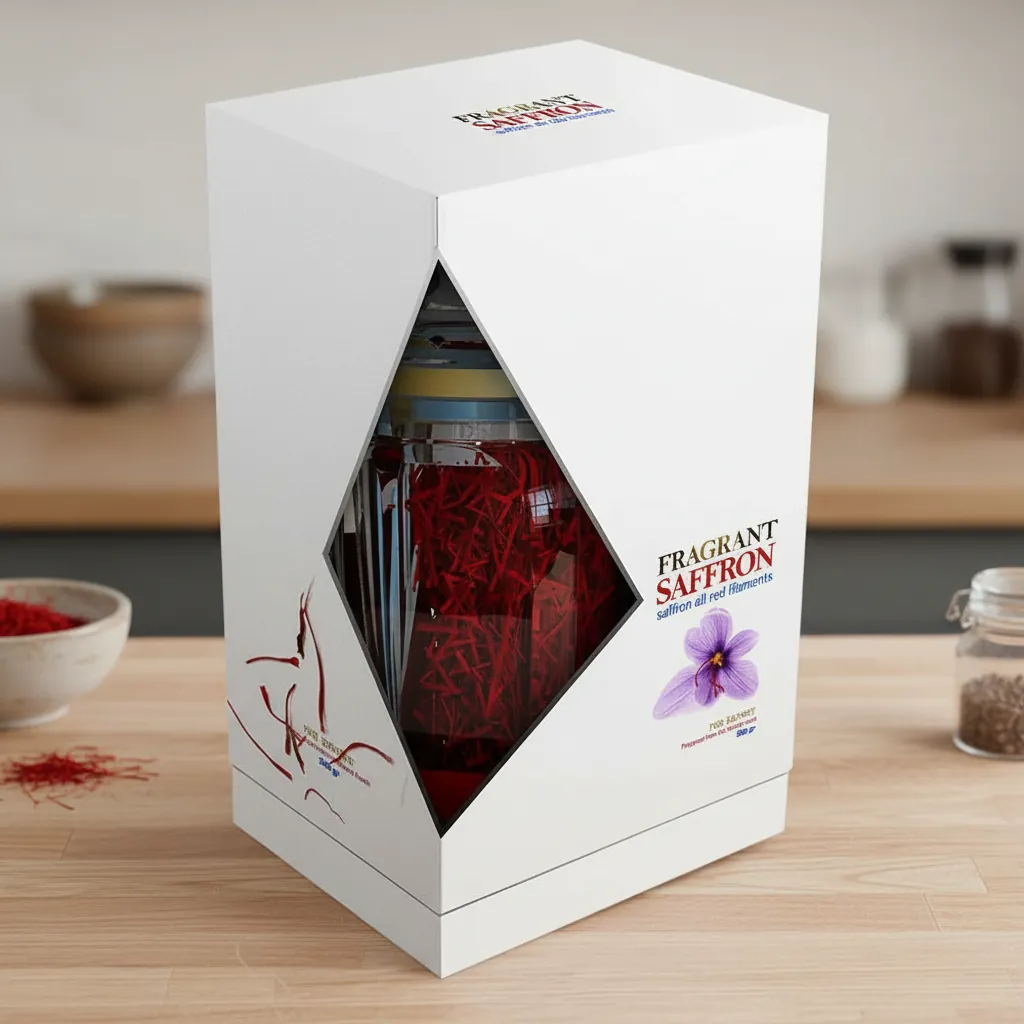White Diamond Window Saffron Display Box 1
